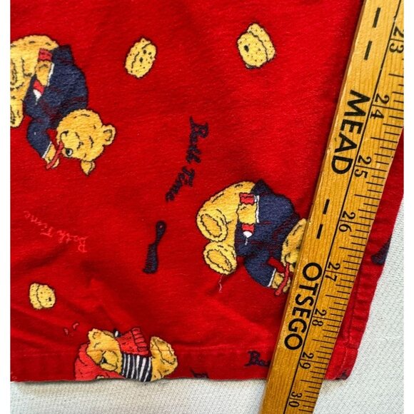 Simple Pleasures Womens Teddy Bear Flannel Pajama Set Size 2X Red Cozy - Picture 12 of 16
